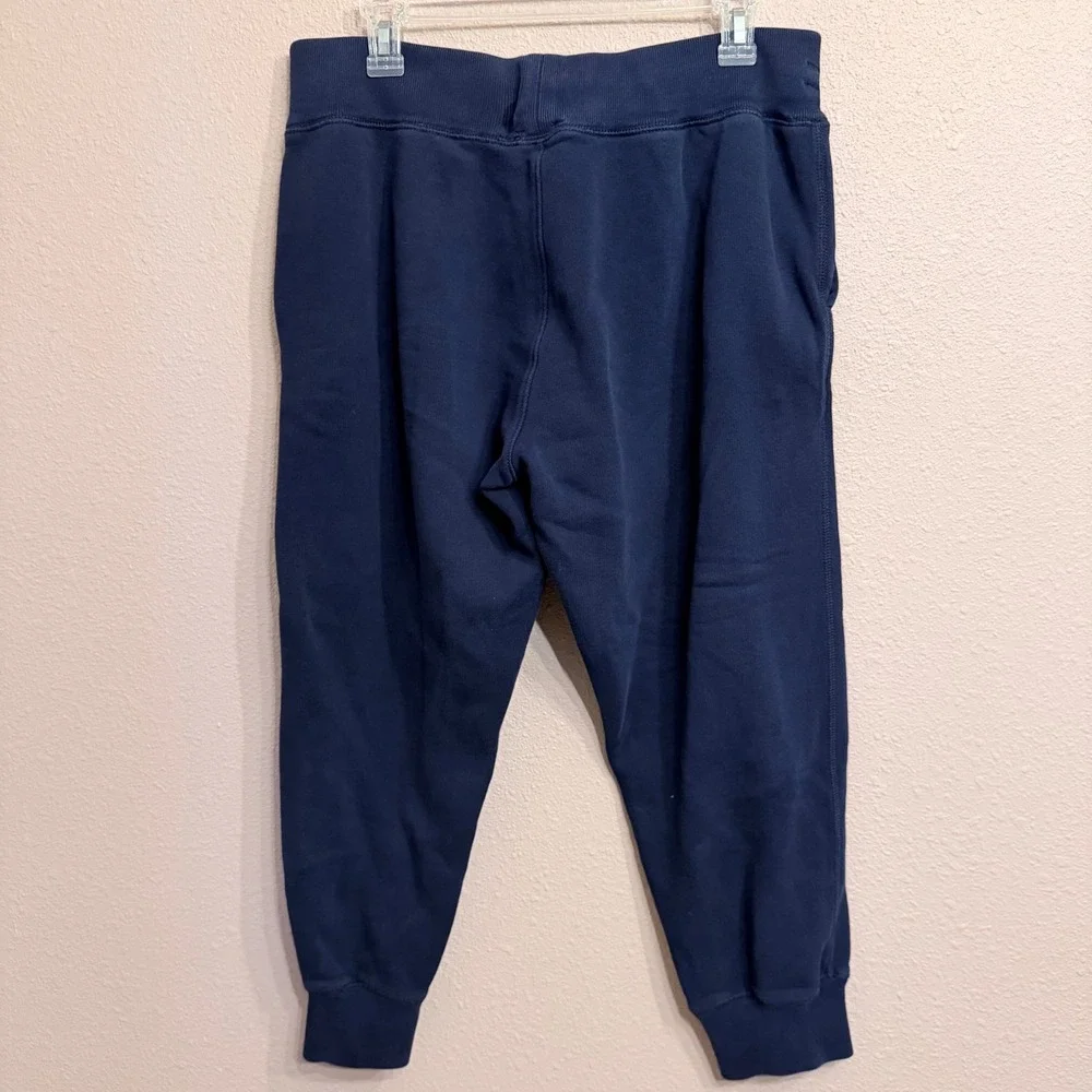 Polo Ralph Lauren Mens Navy Blue Fleece Joggers Sweatpants Red Pony Logo Size M